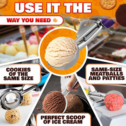 Cookie Scoops for Baking, Stainless Steel in #16, #20, #30