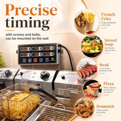 Relaxweex Commercial Digital Kitchen Timer for Cooking, 8 Channel