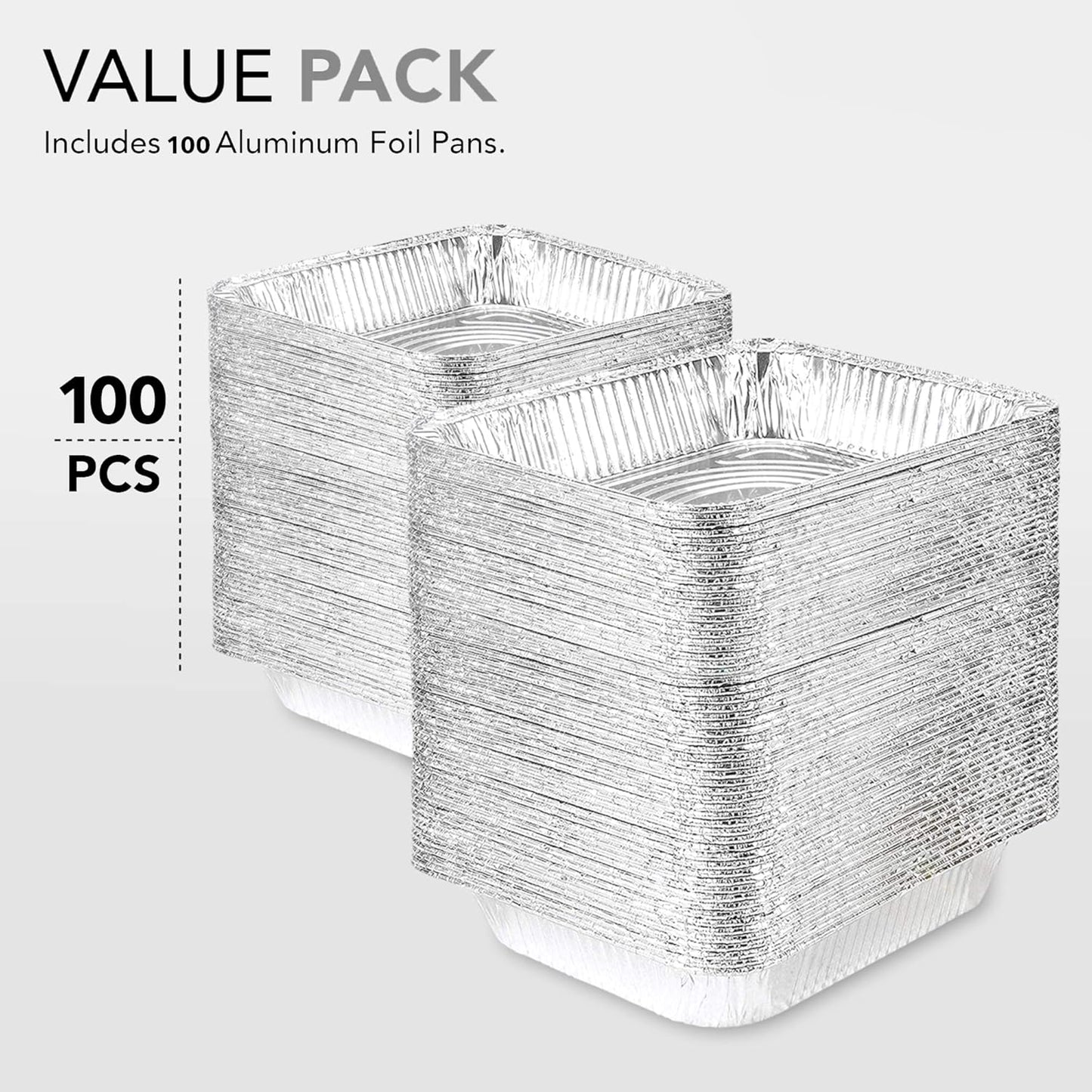 Stock Your Home 9x13 Aluminum Trays with Lids (10 Pack) – Disposable Half Size Deep Pans for Cooking, Storage, BBQ, Grilling, Catering