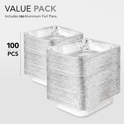Stock Your Home 9x13 Aluminum Trays with Lids (10 Pack) – Disposable Half Size Deep Pans for Cooking, Storage, BBQ, Grilling, Catering