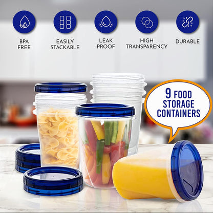 Soup Freezer Food Storage Containers With Screw On Lids [16 Oz -10 Pack] Reusable Plastic Container leak proof, Airtight, Stackable, Microwave Safe BPA Free