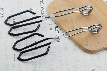 HINMAY Scissor Cooking Tongs 11-Inch Stainless Steel Wire Tongs Kitchen Scissor Tongs, Set of 2