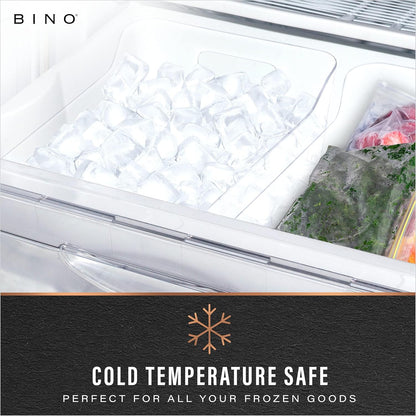 BINO | Plastic Organizer Bins, X-Small - 4 Pack | THE SOHO COLLECTION | Multi-Use Organizer Bins | Pantry & Freezer Bin | Plastic Storage Containers | Bin for Home & Kitchen Org