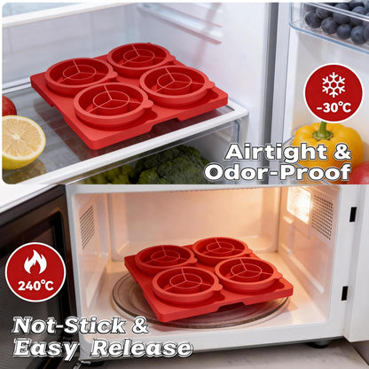 Silicone Burger Press for 4.5" 1/4 LB Patties,4-in-1 Hamburger Patty Maker for Kitchen & BBQ, Non-Stick Mold for Beef,Turkey,Chicken,Pork & Vegetable Blends,Dishwasher & Freezer Safe
