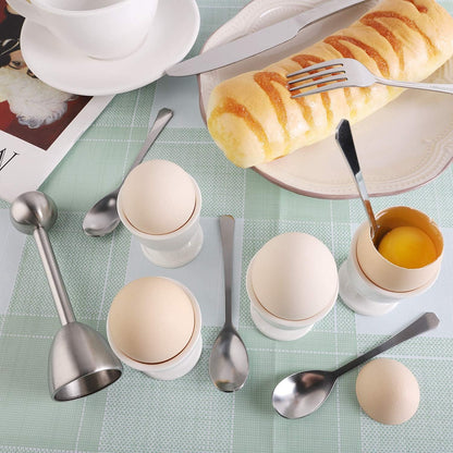 Egg Cracker Topper Set for Soft Hard Boiled Eggs Shell Removal Separators