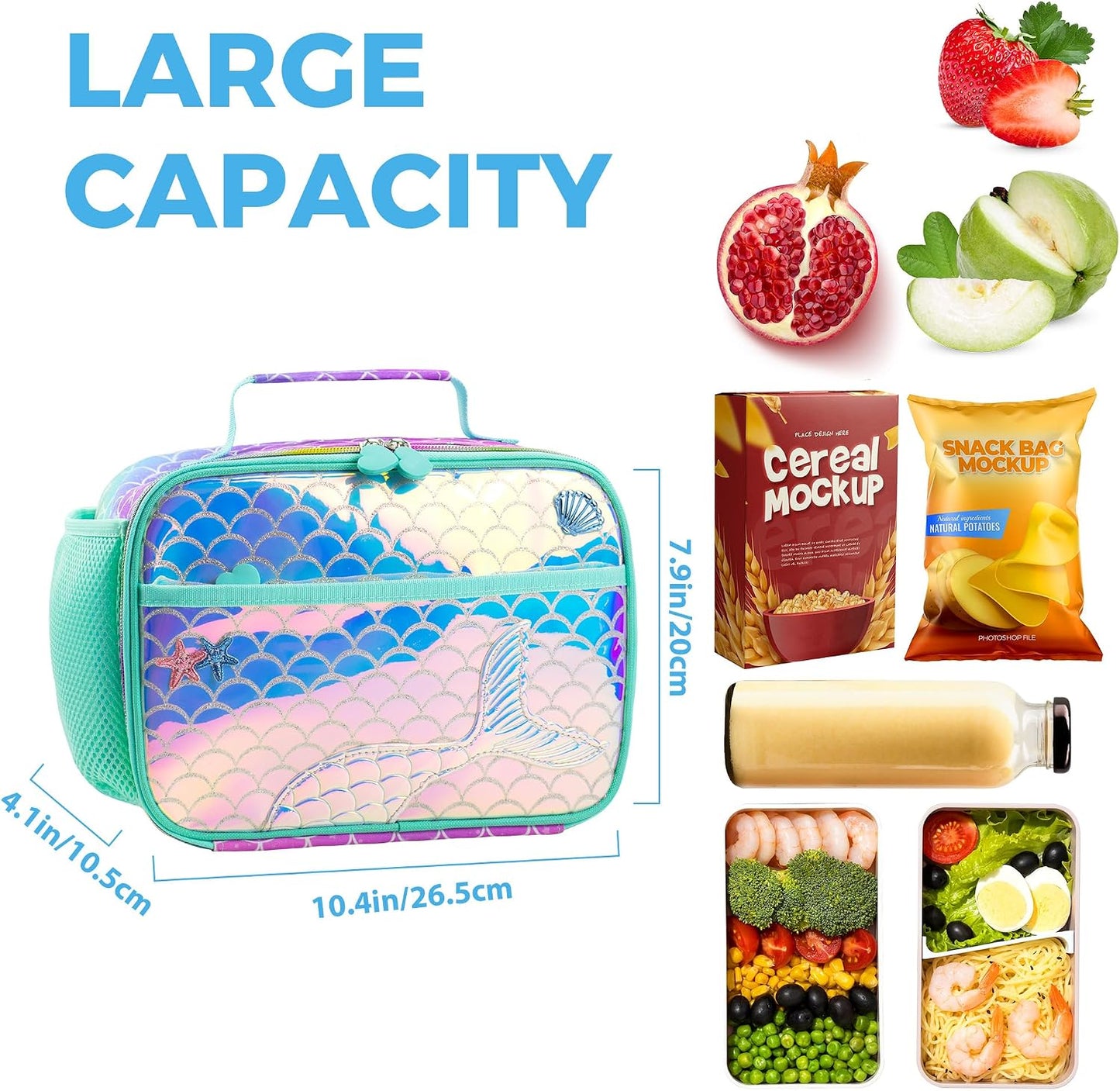 RLGPBON Kids Lunch Bag,Insulated Lunch Box for Girls,Lunch Bag Toddler Teen,School Daycare Cute Travel bags