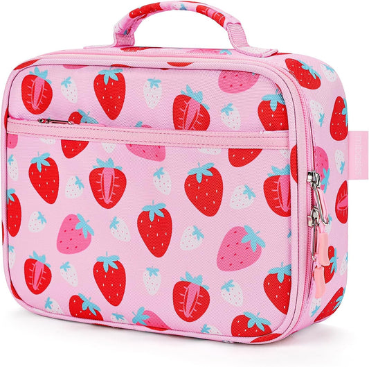 mibasies Kids Lunch Box for Girls Toddler, Insulated and Reusable Lunch Bag for School, Pink Rainbow