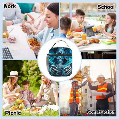 Boys Lunch Box for School Insulated Football Lunch Bag for Kid Boys Girls Teen Bento Boxes to School Office Picnic Travel Hiking Lunchbag Waterproof Leakproof with Adjustable Shoulder Strap