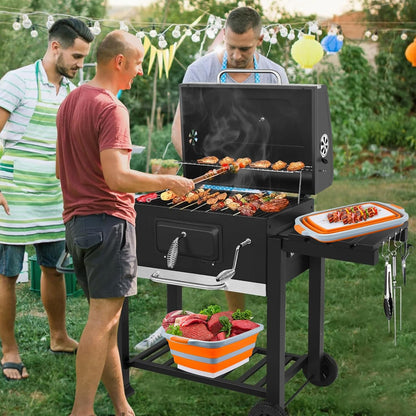 Collapsible Cutting Board with BBQ Prep Tub and Lid, Foldable Food Prep Container for Meal Prep, Marinating, Food Storage, Grilling, Camping and Outdoor Cooking, Dishwasher Safe, Black XX-Large