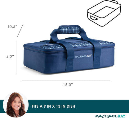 Rachael Ray Lasagna Lugger, Thermal Insulated Casserole Carrier for Hot or Cold Food, Lugger Tote for Potluck, Parties, Picnic, and Cookouts, Fits 9" x 13" Baking Dish