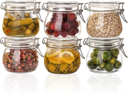 8-Piece 36oz Glass Meal Prep Container Set Clear Glass Food Storage Containers Set, Airtight Food Storage Containers for Coffee, Sugar, Flour, Spices, BPA-Free