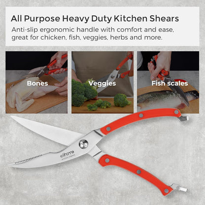 Elihome Cutting Wise 4pcs Kitchen Cutting Board Set, Non Slip Feet, Color Coded with Food Icon, Natural Wood Fiber, Dishwasher Safe, Eco-Friendly, Juice Grooves,Non Porous, BPA Free, Made in USA