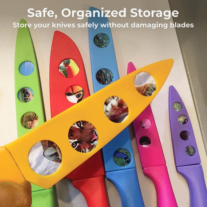 CHEF'S VISION Landscape BladeKeepers, 6 Color-Matched Knife Blade Covers