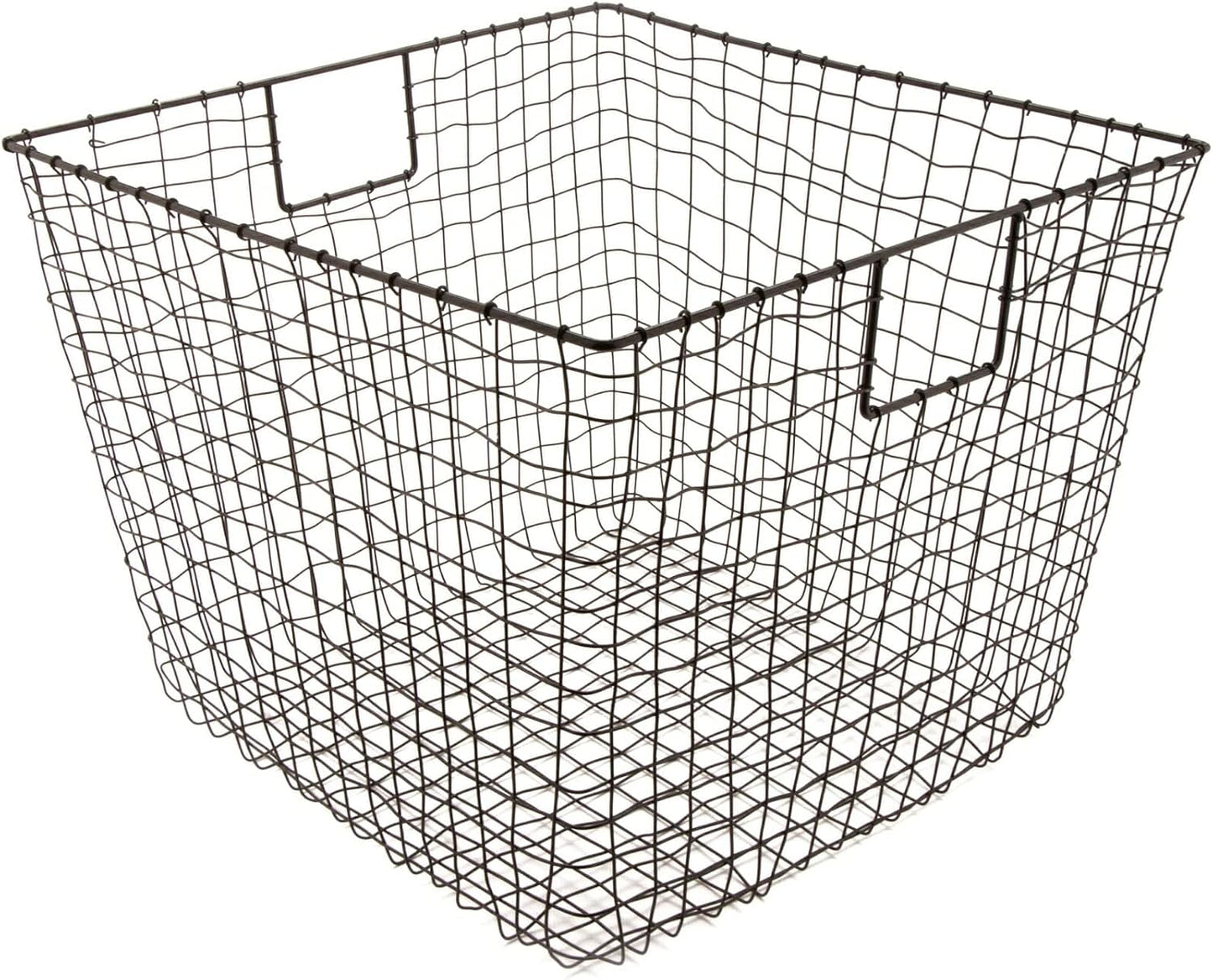 G.E.T. WB-315-MG Heavy Duty Iron Wire Utility Storage Basket/Bin with Handles, 11" x 8" x 8"