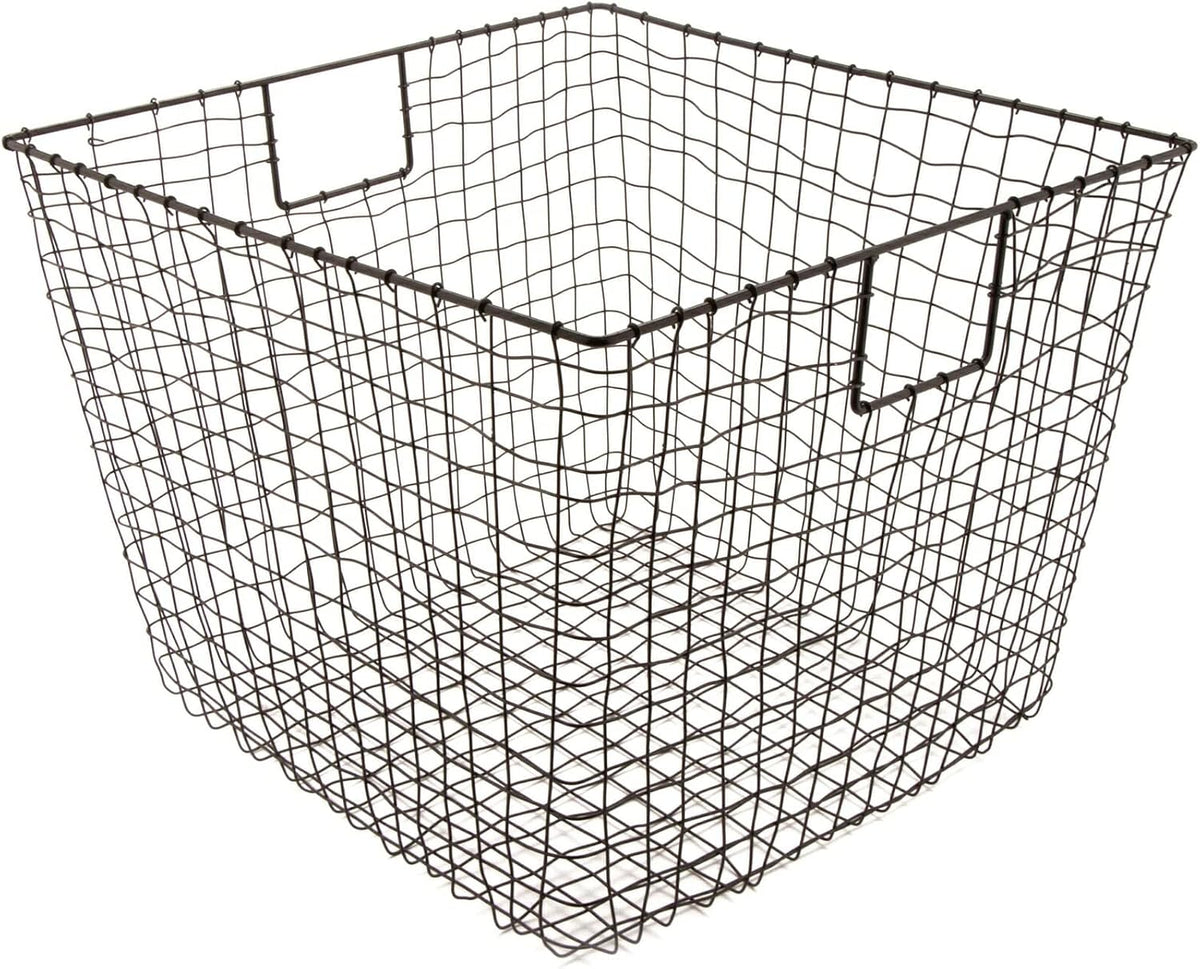 G.E.T. WB-315-MG Heavy Duty Iron Wire Utility Storage Basket/Bin with Handles, 11" x 8" x 8"