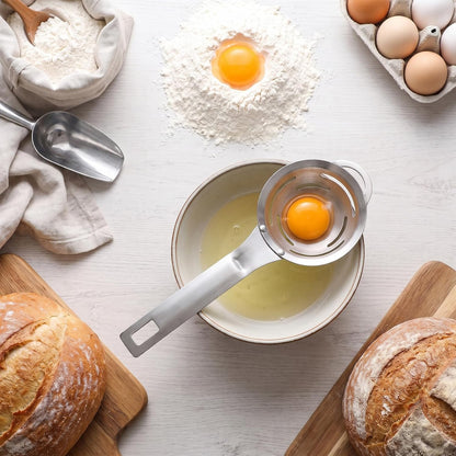 Egg Separator for Raw Eggs 6-Hole Egg Divider with Extended Handle
