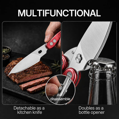 Kitchen Scissors All Purpose, Stainless Steel Heavy Duty Kitchen Shears for Cutting Food-Chicken,Meat,Poultry,Bone and Turkey Multifunctional Kitchen Scissors With Satety Lock