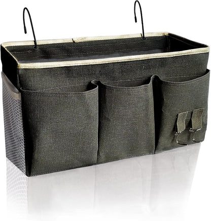 Bedside Caddy/Hanging basket Storage Organizer Bag for Bunk and Hospital Beds,College Dorm Bed，Can be Placed Glasses Books Mobile Phones (Grey 1)