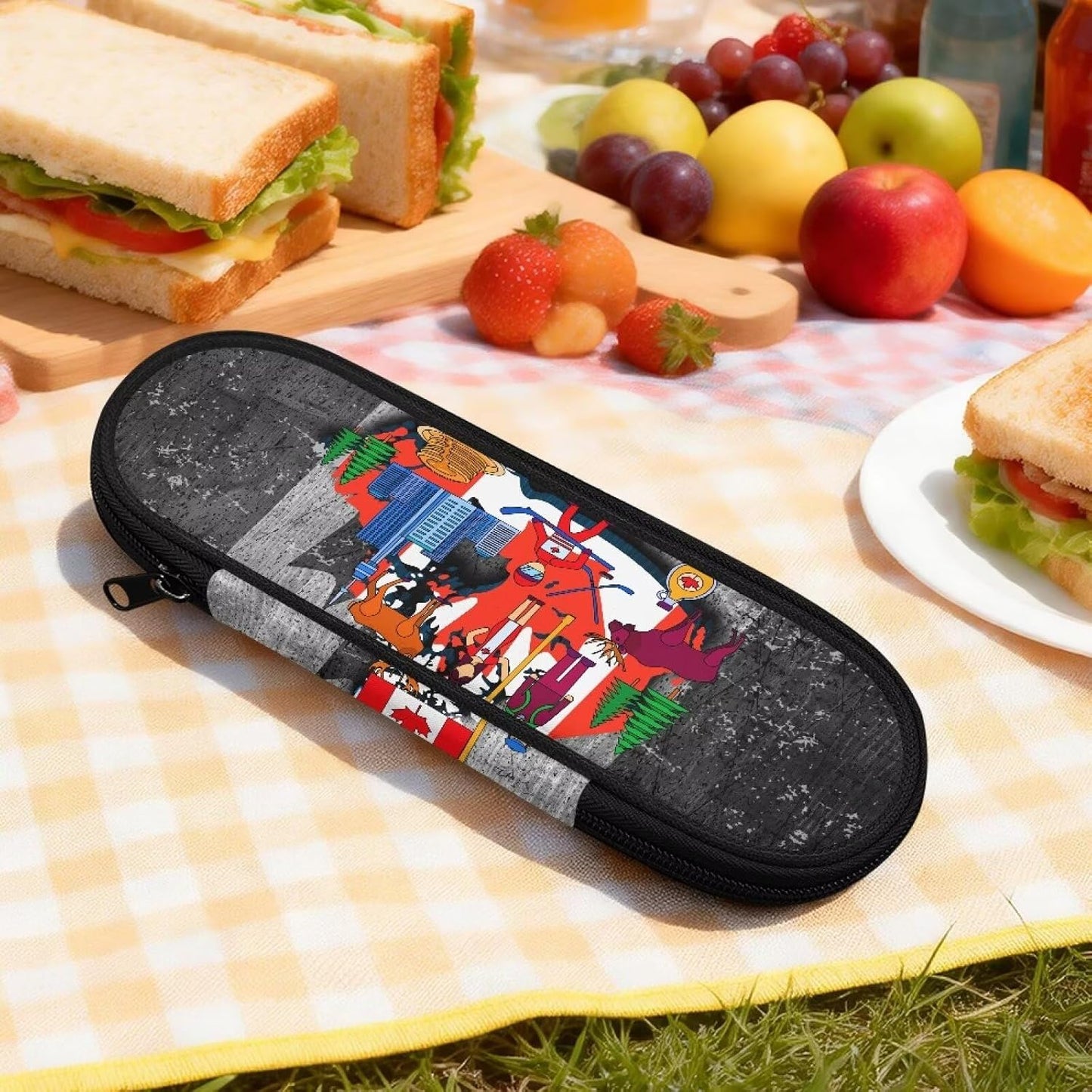 Travel Cutlery Set with Case for Kids Portable Utensil Case Reusable Silverware Pouch for School Travel Lunch Capybara Flower