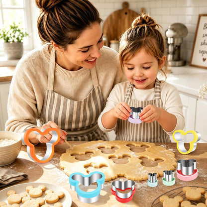 laxizar 10 Pcs Round Cookie Cutters Set Stainless Steel Biscuit Cutter