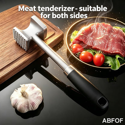 Meat Tenderizer Hammer, Dual Sided Steak Mallet, Solid Aluminum