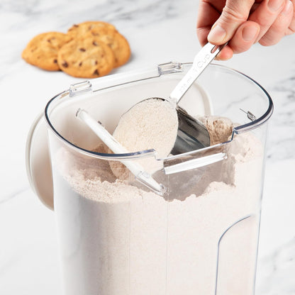 ProKeeper+ Airtight Food Storage Container Set – Clear Plastic Flour and Sugar Canister Set with Magnetic Accessories for Kitchen Organization (Grey, 9-Piece)