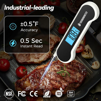 0.5 Sec Instant Read Meat Thermometer Digital for Cooking, Red