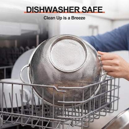 Kaishun Colander Stainless Steel 3-Quart, Strainer for Kitchen Food