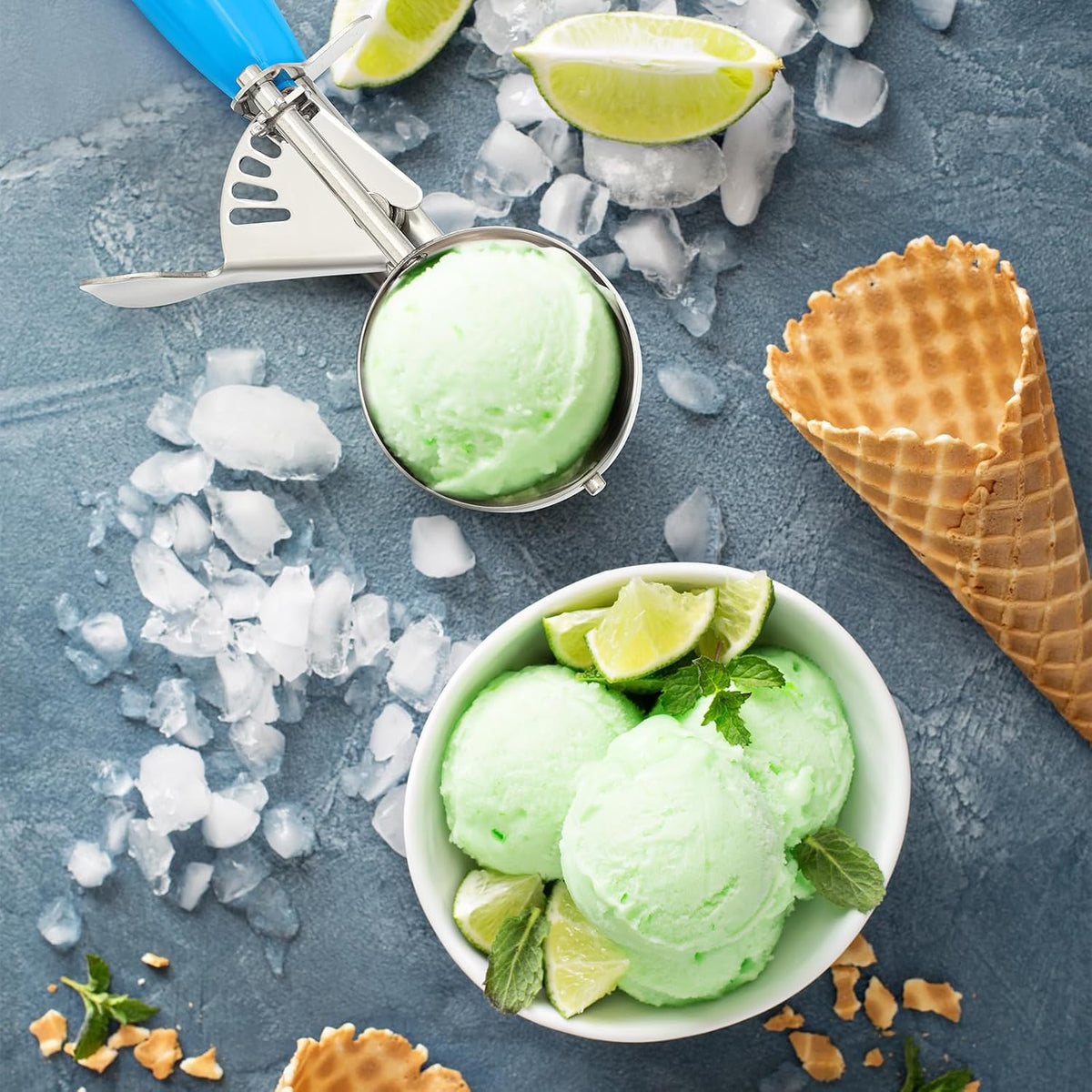 Reallnaive Ice Cream Scooper with Trigger, 4 oz, Gray