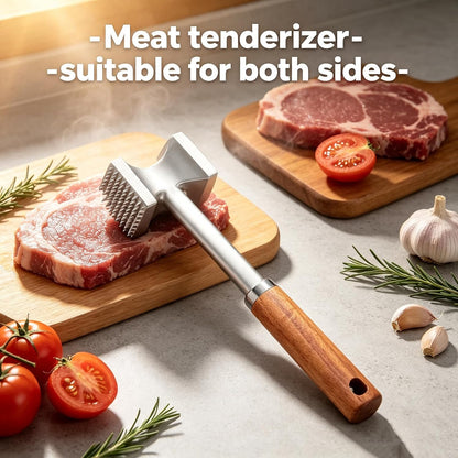 Meat Tenderizer Hammer, Dual Sided Steak Mallet, Solid Aluminum