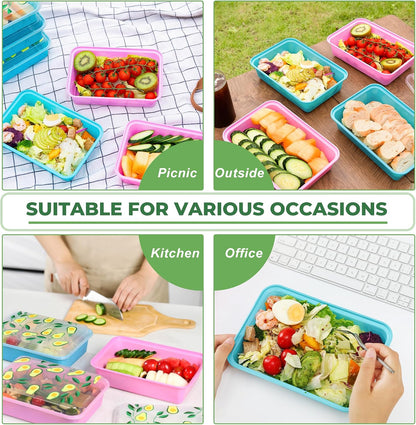 10 Pack 42 oz Meal Prep Containers, Reusable Plastic Food Prep Storage Containers with Printed Lids, Stackable, Leakproof, Microwave & Freezer & Dishwasher Safe,To Go Take Out Box