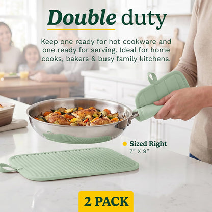 Cuisinart Silicone Pot Holders, Set of 2 7"x9", Heat Resistant 500F