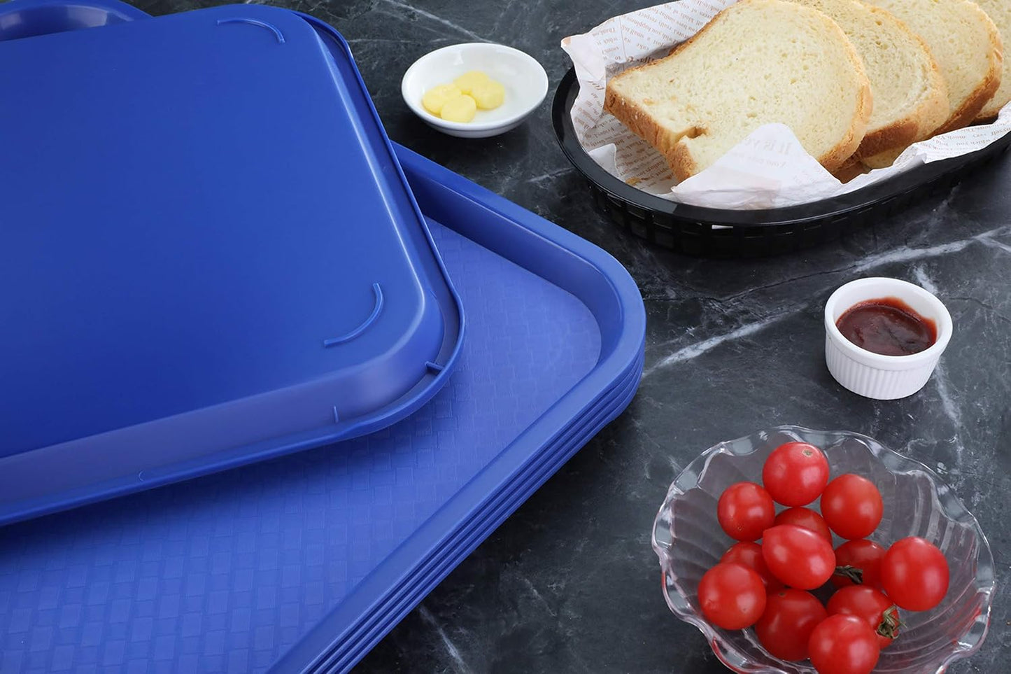 New Star Foodservice Fast Food Tray, Set of 12 (Black, 12 by 16-Inch)