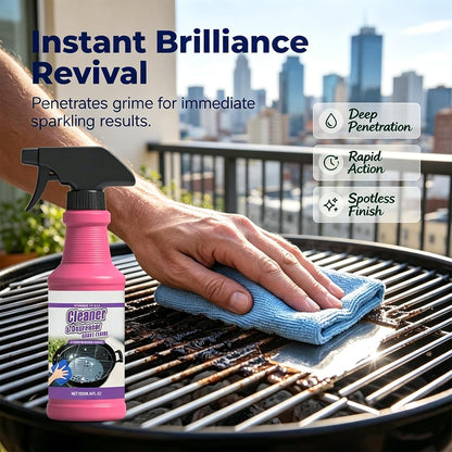 Fast-Acting Heavy-Duty Grill Degreaser Spray, 120ml BBQ Grill Cleaner, Professional Strength BBQ Cleaner & Degreaser For Grates, Ovens & Smoker Racks, Powerful Grease & Burnt-On Carbon Remover (2pc)