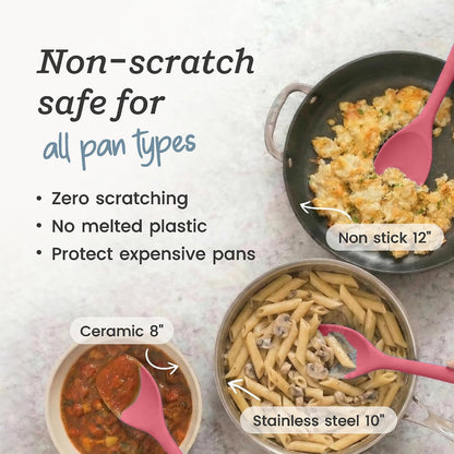 StarPack Silicone Spoonula The All-Rounder 11 Inch - LFGB Spoon Spatula, 600°F Heat Resistant, BPA-Free - One-Piece Seamless, Dishwasher Safe - for Nonstick Cookware, Sage Green