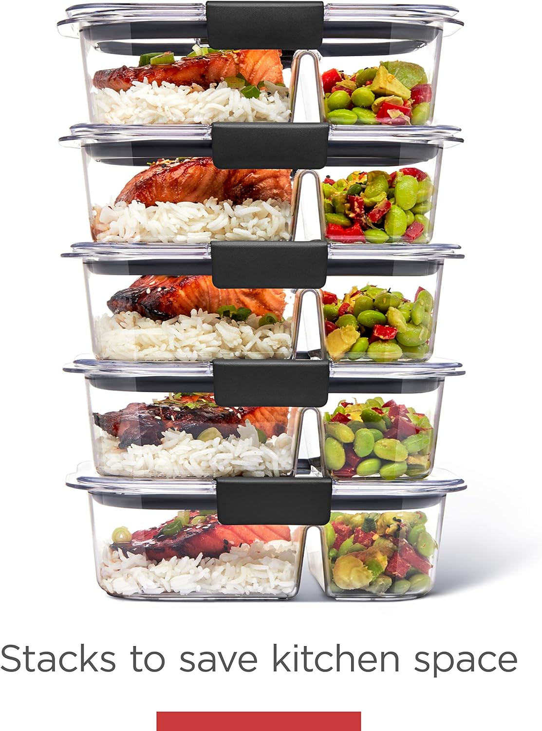 Rubbermaid Brilliance BPA Free Airtight Food Storage Containers with Lids, Set of 4 (4.7 Cup) Ideal for Lunch, Meal Prep, and Leftovers