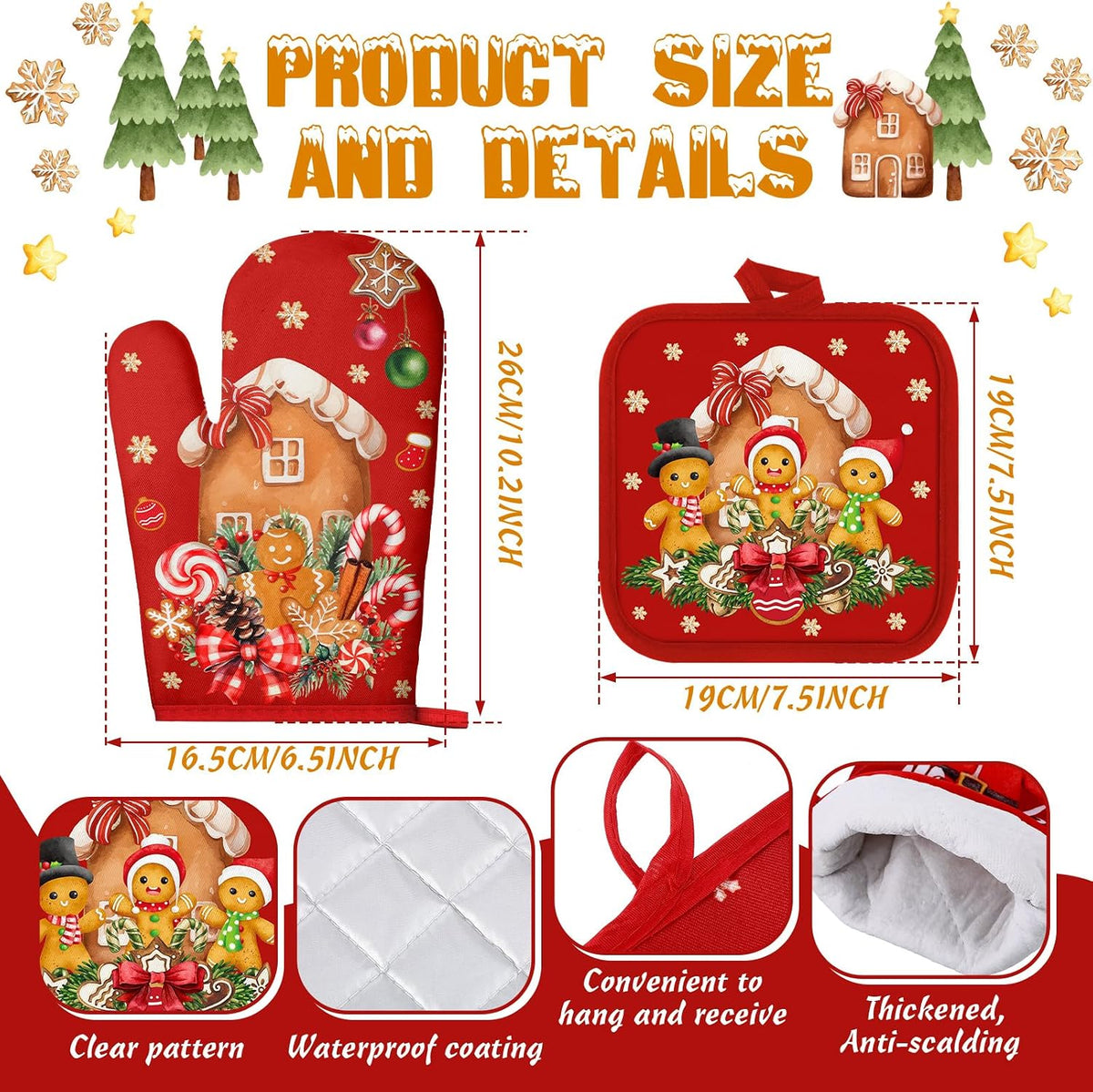 SiliFine 12 Pcs Fall Pumpkin Kitchen Towels Oven Mitts Pot Holders Set