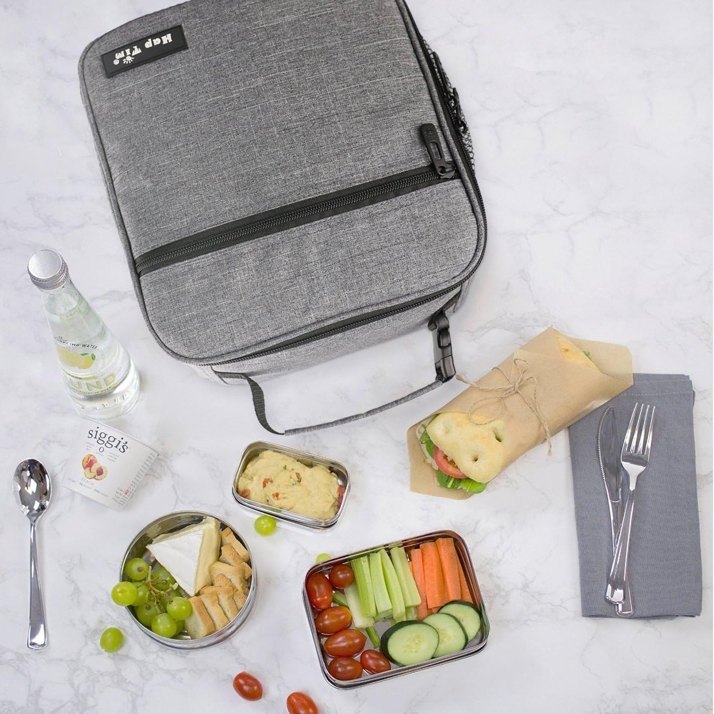Hap Tim Kids Lunch Box for Girls Boys, Reusable Lunch Bag for Kids, Spacious Lunchbox, Insulated Lunchbag, Purple Unicorn(18654-PP)