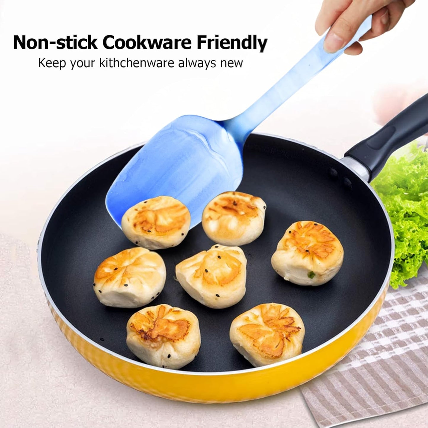 Silicone Marbled Spatula Set of 6, Black | 446F Heat-Resistant, One-Piece Steel Core, Non-Stick, Dishwasher Safe