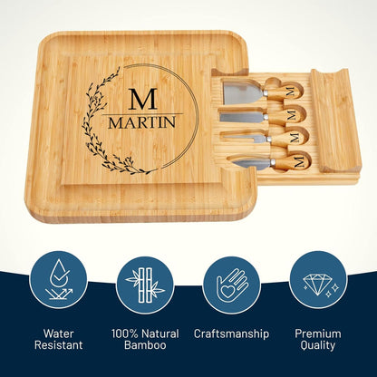 RoyalHouse Bamboo Cheese Board and Charcuterie Boards Set & Serving Tray for Meat, and Wine - Birthday Gifts for Women, Wedding Gift for Couples 2025, Bridal Shower, Housewarming Gift New Home