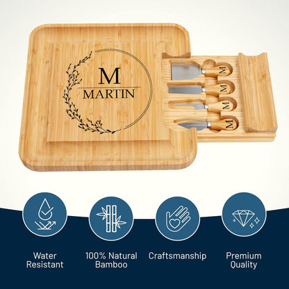 Bamboo Cheese Board and Charcuterie Boards Set & Serving Tray