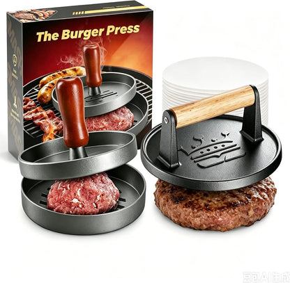 Smash Burger Press 6.5",Cast Iron Flat Round Burger Smasher, Gift