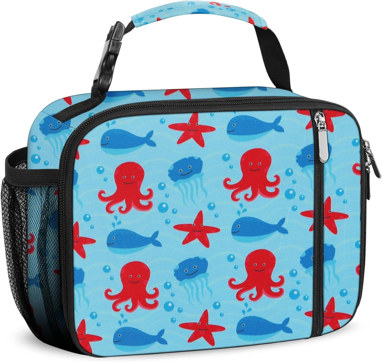 esouler Lunch Box Kids Insulated Lunch Bag for Boys & Girls Durable Children Lunchbox for School with Water Bottle Holder-Black
