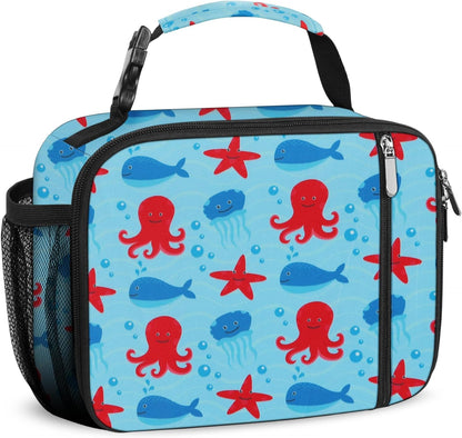 esouler Lunch Box Kids Insulated Lunch Bag for Boys & Girls Durable Children Lunchbox for School with Water Bottle Holder-Black