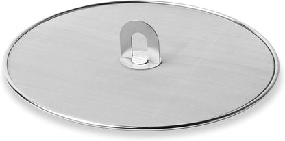 Homestia Splatter Screen for Kitchen, Stainless Steel Fine Mesh Splatter Screen for Frying Pan, 10” Grease Splatter Guard with Fold Flat Knob