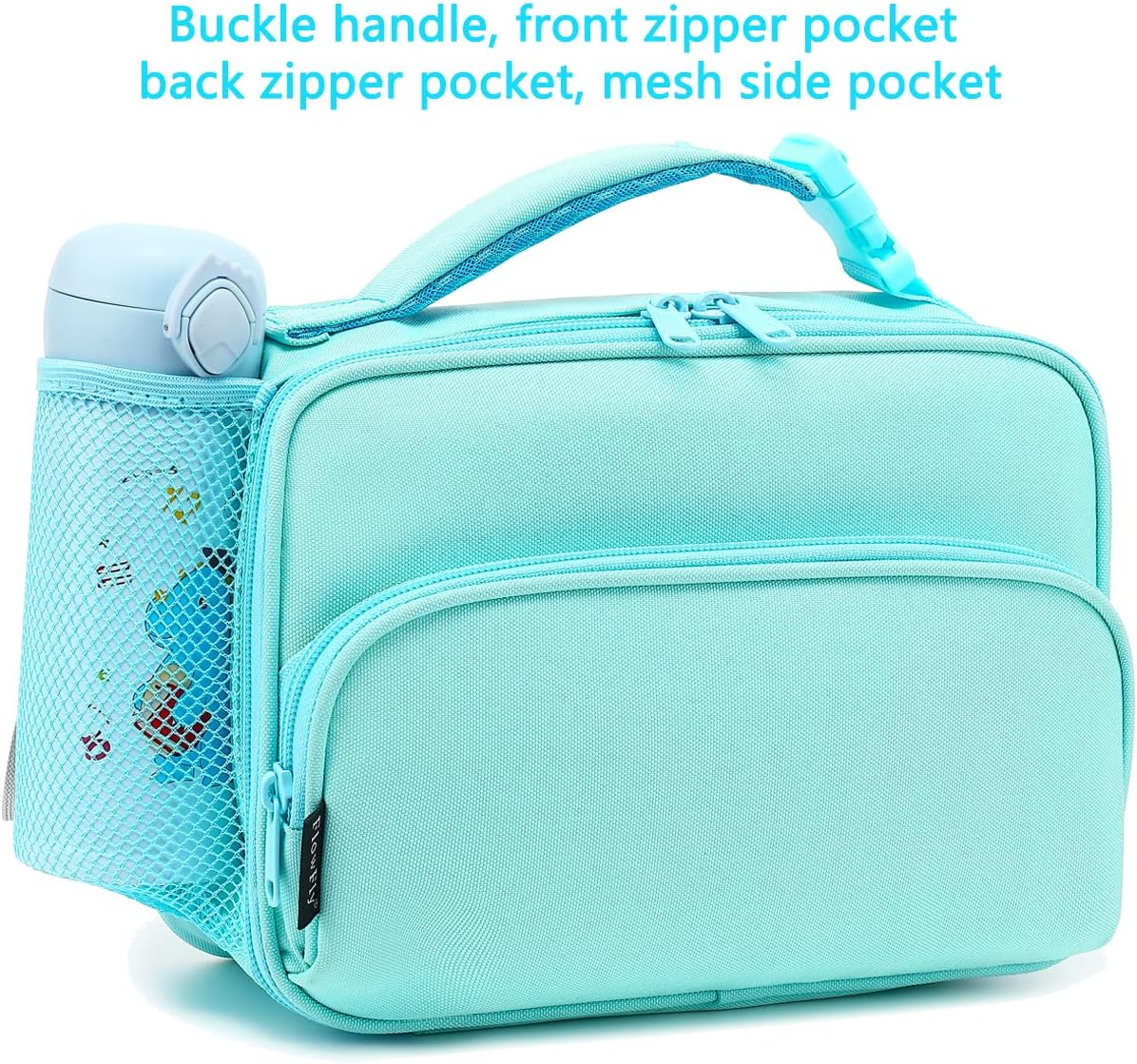 FlowFly Kids Lunch box Insulated Soft Bag Mini Cooler Back to School Thermal Meal Tote Kit for Girls, Boys, Astronaut - Colors A