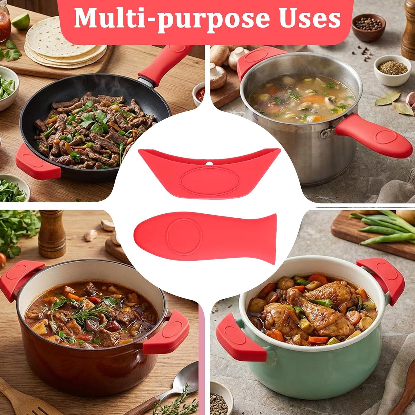 2Pcs Lodge Silicone Pan Handle Sleeve,Silicone Hot Handle Holder