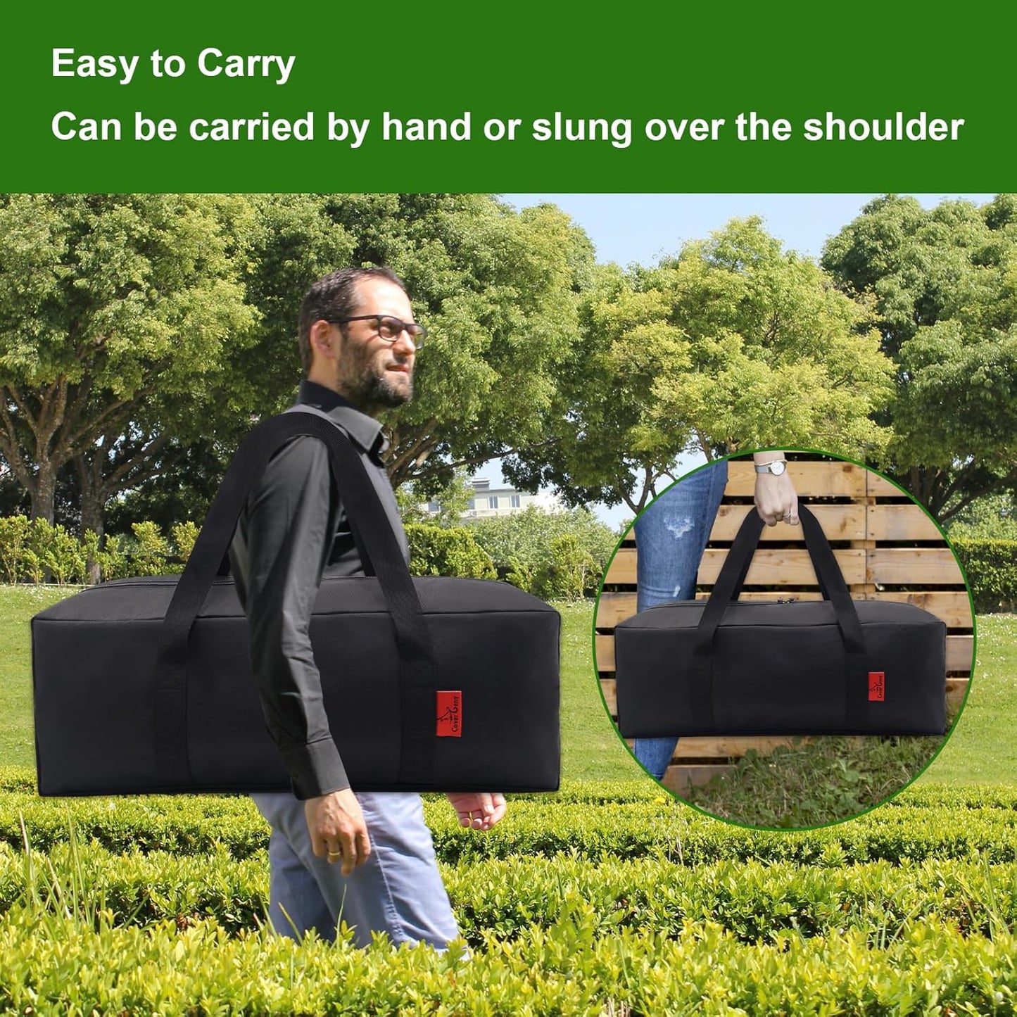 Grill Tool Organizer, BBQ Tool Storage Bag - 20" Heavy-Duty Storage Bag Waterproof 600D Oxford, Folding Design Gift for Camping, Tailgates, Outdoor BBQ Parties (20" Lx6 Wx5 H)