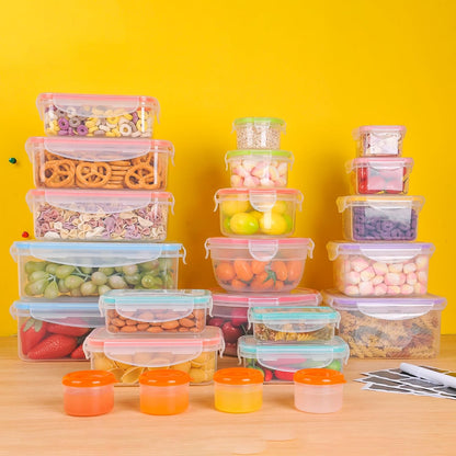 70 Pcs Large Food Storage Containers with Lids Airtight-2500ML to Small Box,Total 22812 ML Stackable Kitchen Bowls Set(35 Containers,35 Lids)-BPA Free Leak proof Plastic Boxes-Microwave safe