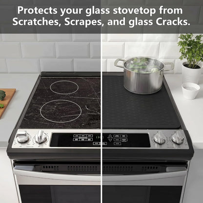 YUHFERA Stove Top Cover for Electric Stove - Silicone Stove Mat for Glass Top, Glass Cooktop Protector For Kitchen,Multi-functional Oven Covers for Electric Stove (Black,28 x 20)